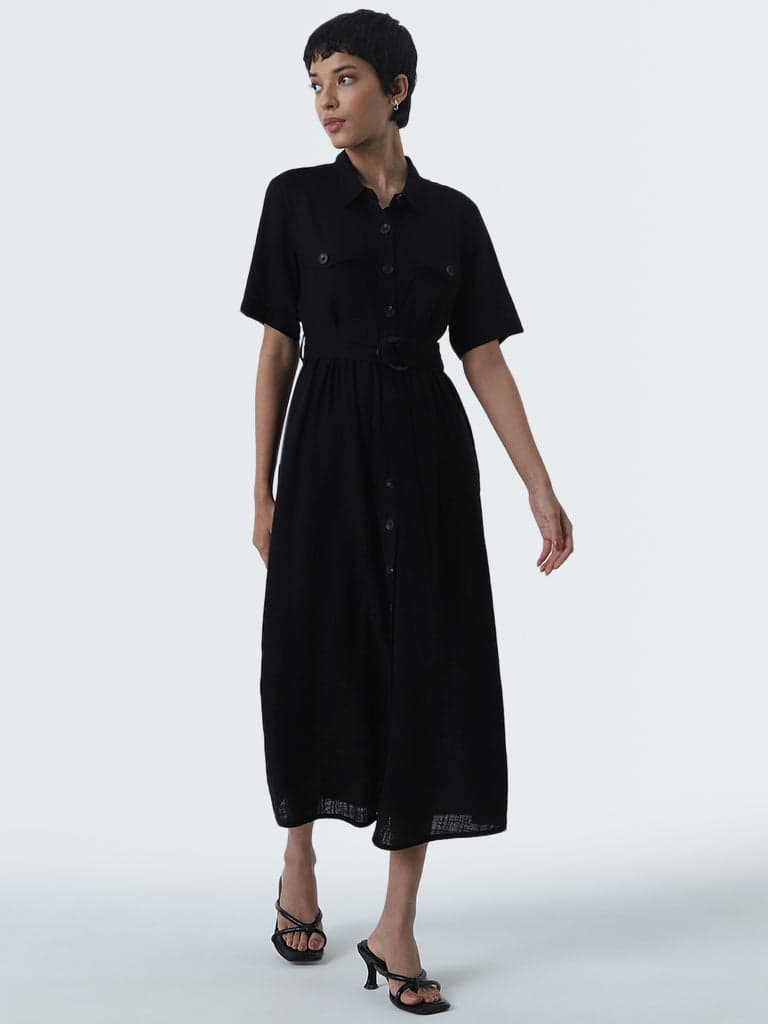 LOV Black Shirt Dress with Belt